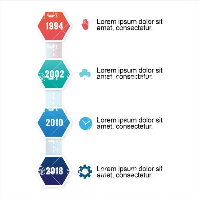 Infographic Templates Collection - Vector, Photoshop, PowerPoint, Google Slides - Minimalistic Company Timeline Vector Infographic Template Design